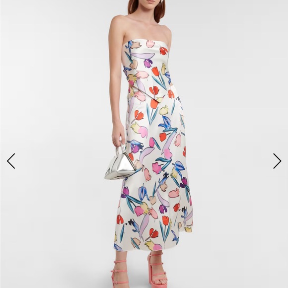 Kicki cutout printed midi skirt and Angie Strapless Handkerchief Hem Top - Picture 2 of 8